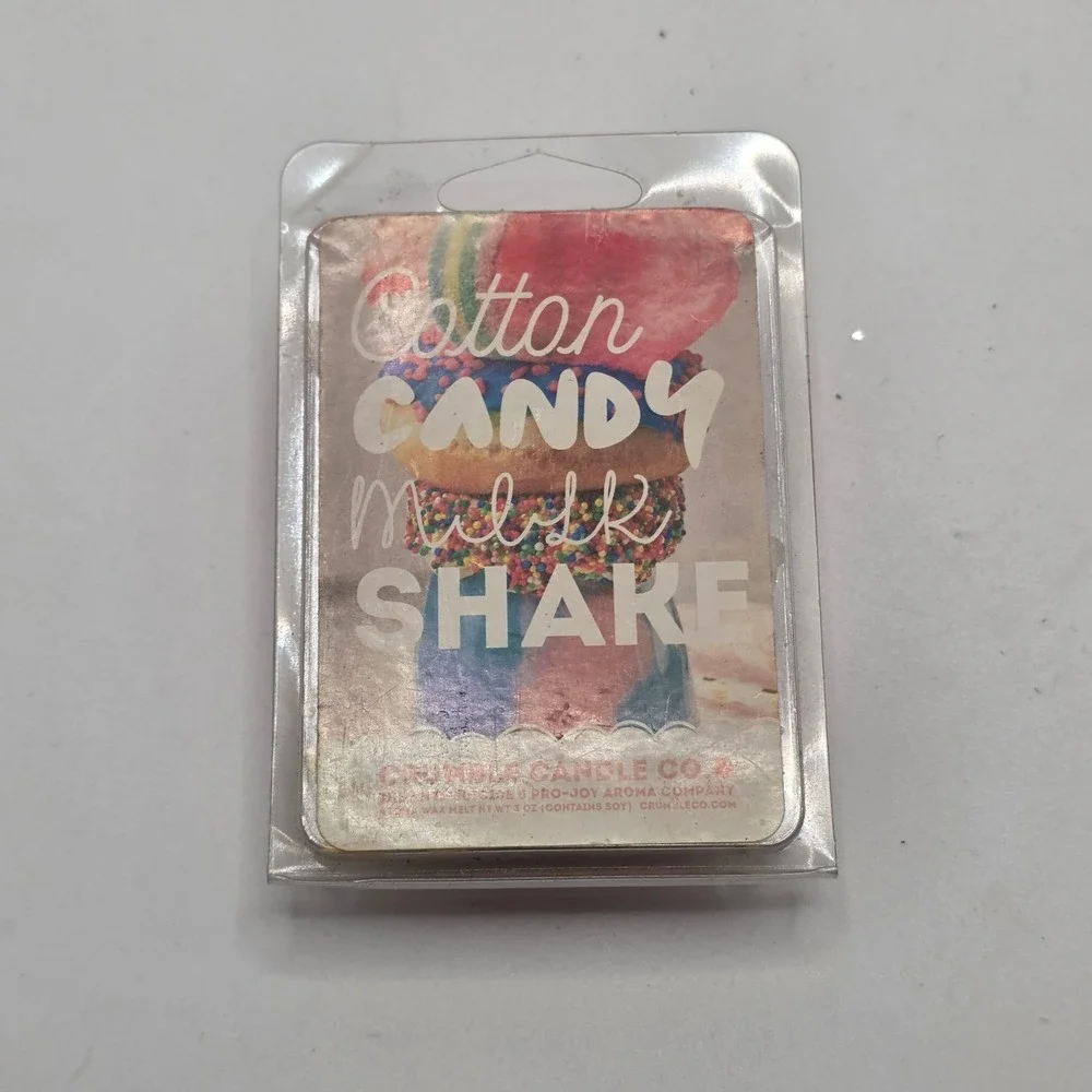 Crumble Candle Co Cotton Candy Milkshake Aroma Wax Melt‎ 3 oz Soy Blend Pink